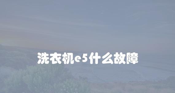 三洋洗衣机出现E5故障的原因及解决方法（解读三洋洗衣机E5故障代码）